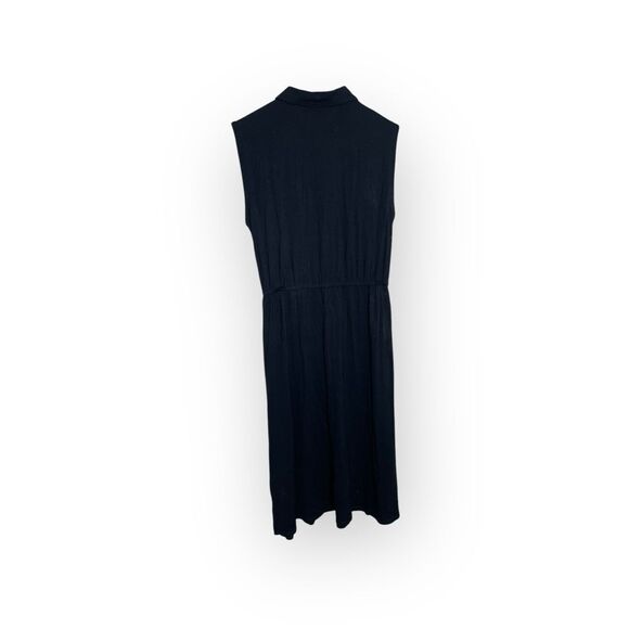 EILEEN FISHER Sleeveless Lightweight Button Front Drawstring Midi Shirt Dress XS - Picture 8 of 9